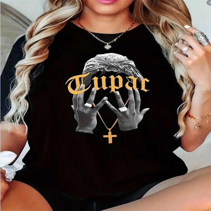 2025 Summer European And American Hot Sale New Printed Round Neck Large Size Short Sleeve T Shirt Tops_ecoleips.com