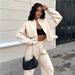 Women's Clothing Autumn And Winter Fashion Personalized Zipper Leisure Sports Suit Long Sleeve Casual Pants Two Piece Set_ecoleips.com