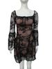Women's Slim Lace Trumpet Dress Long Sleeved Strappy A-Line Hem Fashionable Autumn Clothing Temperament_ecoleips.com