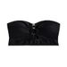 Women's Black Strapless Bikini Top - Sexy Hollow Out Beach Swimwear_ecoleips.com