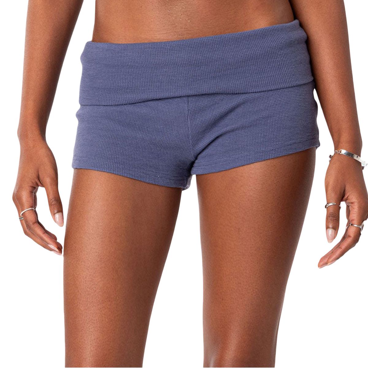New Style Fold Striped Short Basic Tight Low Waist Casual Hot Pants For Women Summer_ecoleips.com