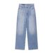Glitter Denim Jacket & High-Waist Straight Leg Pants Set – Women's Rhinestone Embellished Casual Outfit For Urban Style_ecoleips.com