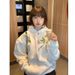Women's Retro Embroidered Hooded Sweatshirt Casual Lazy Style Fleece Lined Thickened Men's Hoodie Heavy Duty Machine Embroidered for Autumn And Winter_ecoleips.com