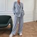 Women's Clothing Foreign Trade New Autumn And Winter Fashion Trend Women's Lapel Cardigan Suit Casual Elastic Pants Suit_ecoleips.com