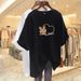 Women's Clothing Summer New Cartoon Short Sleeved T Shirt Women's Mid Length Top Korean Version Large Size Half Sleeved Loose Student Trend Ins_ecoleips.com