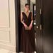 Women's Clothing Chiffon Pleated Backless Dress Autumn/Winter New Middle East Party Wear_ecoleips.com