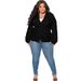 N7899 Cross-border Plus-size Women's Autumn And Winter Elegant Commuting Solid Color Lapel Long-sleeve Blazer_ecoleips.com