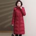Elegant Winter Coat For Women – Slimming Mid-Length Hooded Jacket With Polyester Fill, Drawstring Waist & Pockets, Plus Size Available (XL-7XL)_ecoleips.com