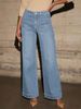 High Waist Straight Leg Jeans For Women - Classic Stretch Denim Pants (Light Blue/Dark Blue/Black) | Office & Casual Versatility_ecoleips.com
