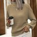 Oversized High-Neck Knit Sweater – Chunky Cable Knit Pullover For Women, Fall & Winter Casual Comfort_ecoleips.com