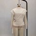 Stylish And Simple European And American Semi-turtleneck Collar Short-sleeved Beige Fabric Waist Style With Button Women's Top_ecoleips.com