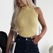 Women's Slim Fit Knit Vest – Semi High Neck Sleeveless Top For Summer Layering Flattering Silhouette_ecoleips.com