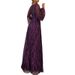 Women's Clothing Sequin Dress Simple V Neck Tassel Sequin Lace Up Long Party Dress_ecoleips.com