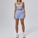 Women's Clothing Contrast Color Beautiful Back Yoga Bra Elastic Quick Drying Sports Hip Lifting Shorts Running Fitness Vest Set_ecoleips.com