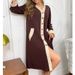 Aria Basics Aria Basics European American Style Color-Block Cardigan Nightdress For Women, Autumn And Winter New High-End V-Neck Striped Loose_ecoleips.com