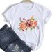 European And American Cross-border Foreign Trade Wholesale Women's Floral Round-neck Plus-size Short-sleeve T-shirt Tops_ecoleips.com