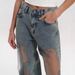 Women's Clothing Retro Straight Pants Hollow Texture Niche Design Gradient Jeans Loose Wide Leg Trousers Ins_ecoleips.com