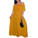 C8514 Foreign Trade 2023 New Cross-Border Women's Fashion Sexy Off-Shoulder Pleated European And American Style Dress_ecoleips.com