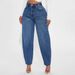 American-style Design Lantern Pants, Vintage Denim For Women, Blue, Loose-fitting, Slimming, Casual Harem Pants_ecoleips.com