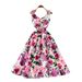 Elegant High Waist A-Line Skirt Dress Floral Print Sleeveless Summer Style for Women Perfect for Vacation_ecoleips.com