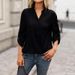 Women's V Neck Half Open Button Shirt Versatile Stylish Top For Hot Selling_ecoleips.com