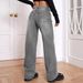 Cross-Border European And American Hot-Selling Fashion Straight-Leg Women's High-Waisted Washed Jeans_ecoleips.com