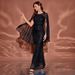 Elegant Black Sequin Ball Gown – Princess Sweetheart Neckline Cape Backless Evening Dress With High Waist & Flowy Skirt (Sizes S-XL)_ecoleips.com