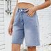 Women's Clothing Washed Straight Casual Edge Denim Shorts Women's Trend_ecoleips.com