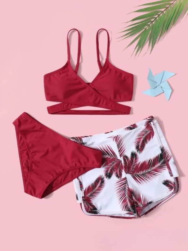 K New Fashionable And Sexy Bikini Three Piece Women's Swimsuit Set_ecoleips.com