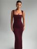 Mozision Square Collar Sleeveless Sexy Maxi Dress For Woman Fashion Spring Summer New High Waist Bodycon Club Party Long Dress_ecoleips.com