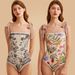 Aria Basics 2023 Canadian Foreign Trade Ins-style Double-sided Printed One-piece Swimsuit, Strapless Retro Swimwear For Women_ecoleips.com