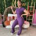 Women's Clothing Seamless Yoga Set – Stretchy Long Pants & Crop Top For Women (S-L)_ecoleips.com