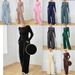 Women's Clothing Women's Autumn Winter Fashion Two-Piece Suit Solid Color Long Sleeve Top With Wide Leg Trousers Casual Style Clothing Set_ecoleips.com