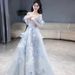 Blue Evening Dress For Women 2026 New Model, High-end, Luxurious, Niche Wedding Dress, Birthday, Adult Toast, Engagement_ecoleips.com