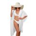 Women's Bamboo Cotton Beach Cover-Up Cardigan - Loose Fit Sun Protection Blouse For Swimsuits & Bikinis, Vacation Wear _ecoleips.com