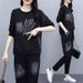 Women’s Clothing autumn new large size loose casual printed suits for women Korean version of casual sportswear two piece suits trendy_ecoleips.com