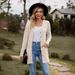 New women's clothing women's brushed pit strip solid color long-sleeved women's cardigan jacket_ecoleips.com