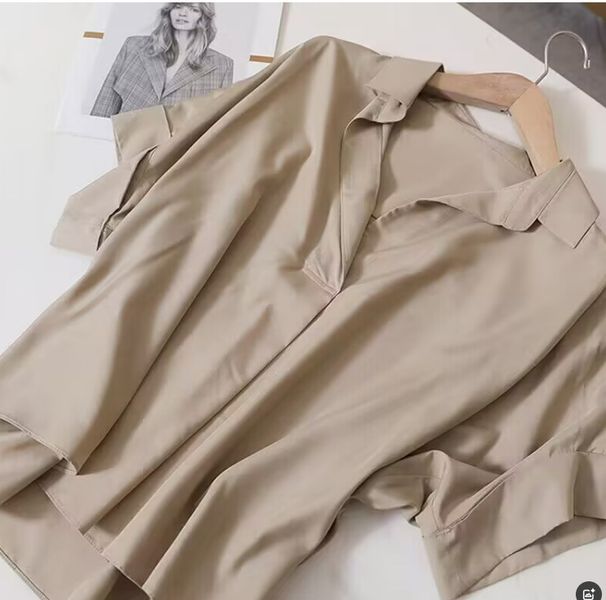 Women's Clothing Retro Style Short Sleeve Shirt Summer Fashion Loose Top White Bat Sleeve Collar All Match_ecoleips.com