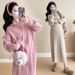 Autumn Winter New Korean Fashion Braided Half High Zipper Turn-Down Collar Knitted Maternity Dress_ecoleips.com