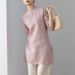 New Chinese-Style Stand-Up Collar, Button-Up, Chinese-Style Embroidered Cotton And Linen Tea Suit, Short-Sleeved Summer,_ecoleips.com