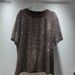 Women's Style Slimming T-Shirt Rhinestone Covered Round Neck Short Sleeve Plus Size Loose Fit Versatile Flattering Top_ecoleips.com