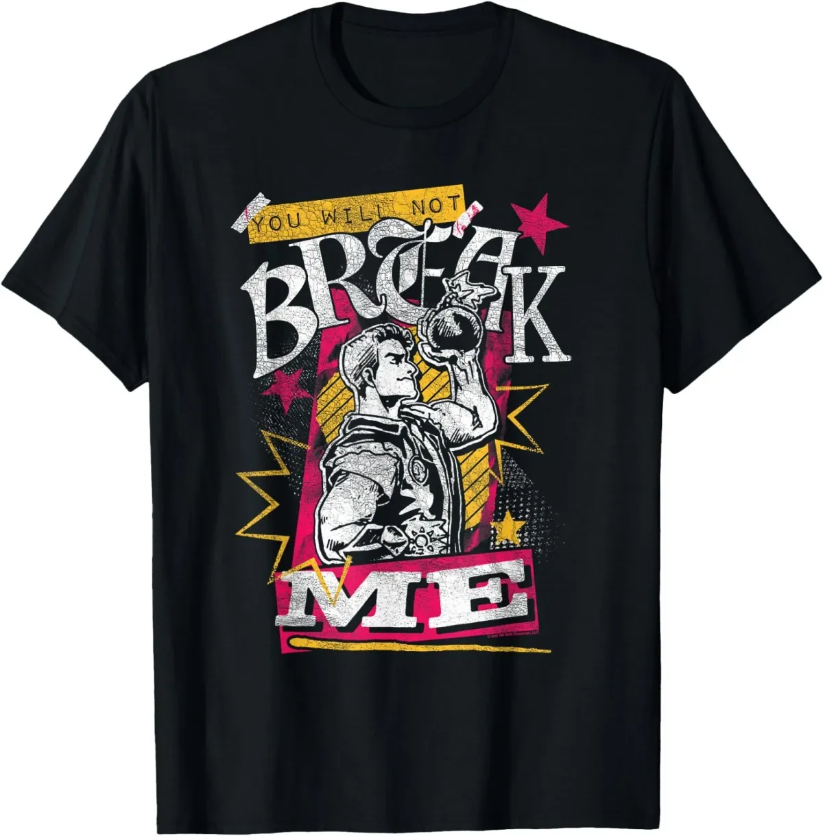 Women's T-Shirts DCC You Will Not Break Me Distressed Carl Scrapbook Graphic T-Shirt_ecoleips.com