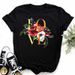 Fashionable And Trendy Heart-print Loose-fitting Casual Women's Short-sleeve T-shirt_ecoleips.com