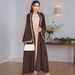 Verve New Style Muslim Fashion Robe Appliqué, Elegant Cardigan Long Dress With Raglan Sleeves And Pockets_ecoleips.com