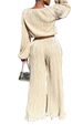 C3077 Women's Home Casual Loose Pleated High Elastic Two-Piece Set_ecoleips.com