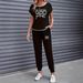 Women's Clothing Color Block Trim Casual Suit Simple Loose Fit Short Sleeve Spring Summer Autumn New_ecoleips.com