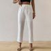 Voya 2026 European American Women's Sexy Casual Design With Subtle Side Cutouts And Elastic Drawstring Elastic Drawstring Straight Leg Pants_ecoleips.com