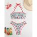 2025 Strapless Tie-Up Swimsuit European American Style Printed Sexy Bikini Women's Beach Swimwear for Spring/Summer/Vacation_ecoleips.com