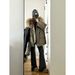 girl Large Fur Collar Hooded Workwear Parka Down Coon Women Winer 2025 New Fashion Army Green Thickened Cross-Border_ecoleips.com