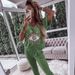2024 European And American Cross-Border Trade Women's Summer Evil Eye Sequin Pattern Short Sleeve Long Pants Fashion_ecoleips.com